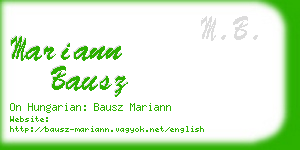 mariann bausz business card